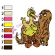 Big Bird and Snuffy Embroidery Design